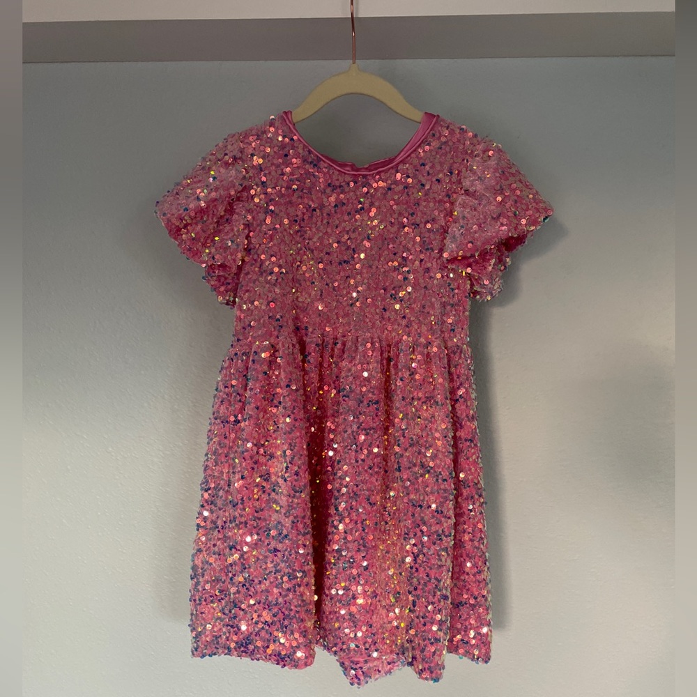 6T, Pink sparkle dress, Lola & the boys, like new
